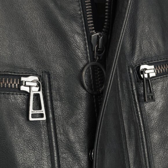 Belstaff Weybridge Black Hand Waxed Leather Quilted Moto Jacket - Picture 11 of 15